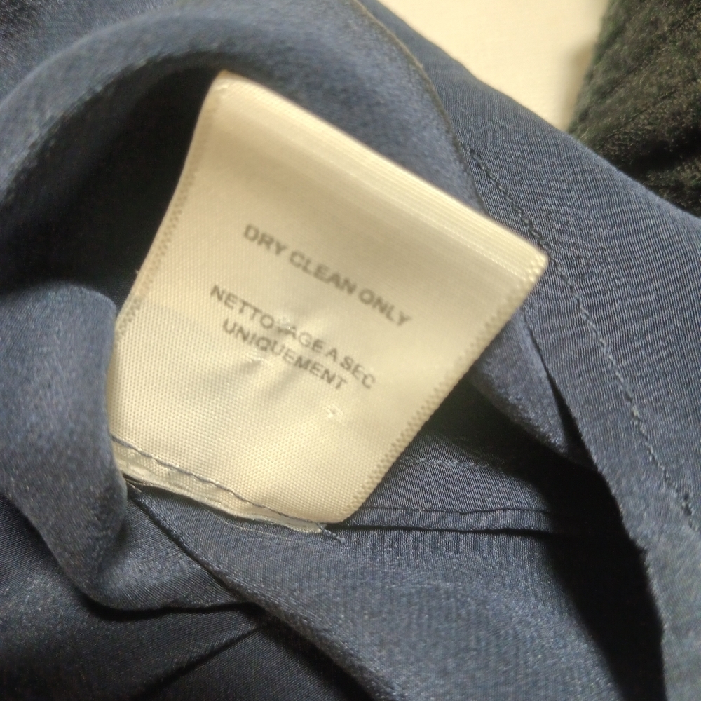 Joie Silk Dark Blue Tank Top with White Trim - Picture 7 of 7